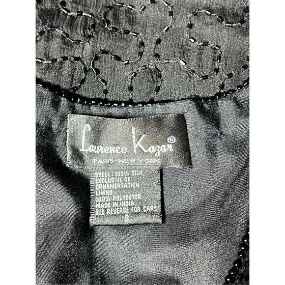 Laurence Kazar Vintage Long Sleeve Fully  Beaded Silk Evening Jacket Formal Smal - Picture 5 of 5